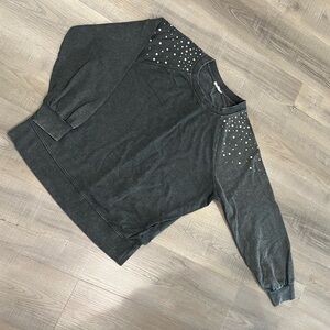 Maurices Charcoal Color Studded Sweatshirt